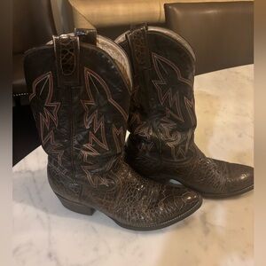 Montana Brown Leather/Exotic Cowboy Boots